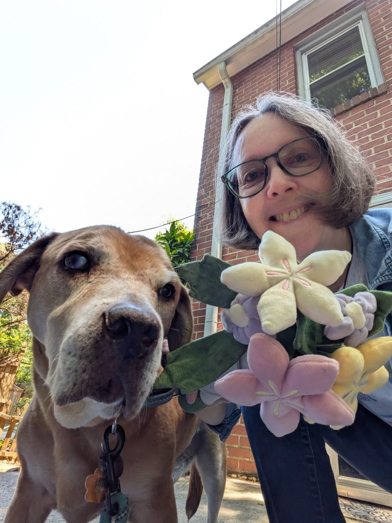 Woman and dog on Mother's Day 2026